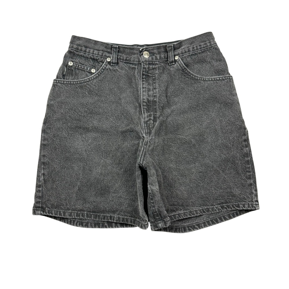 Chic Denim Jean Shorts Jorts Women 10 Black High Rise Long 6" Inseam Baggy Y2K